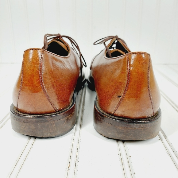 Bostonian Brown Leather Lace Up Square Toe Oxfords F601 - Picture 6 of 14